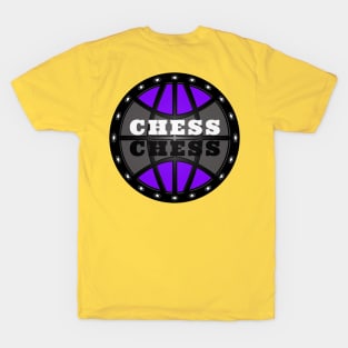 Chess Logo in Black, White and Purple T-Shirt